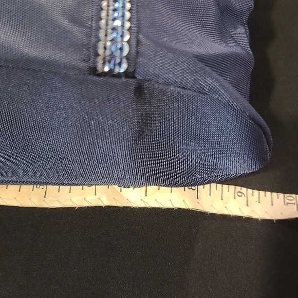 Mini tote- sequins on strap, navy color - Picture 5 of 7